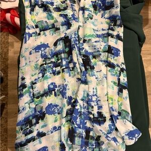 Vince Camuto Blue and Green Abstract Sleeveless top.